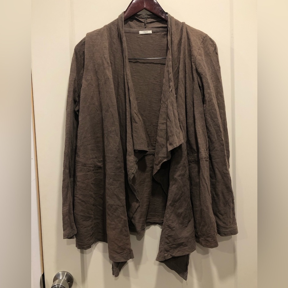 Women's Open-Front Draped Cardigan - Brown